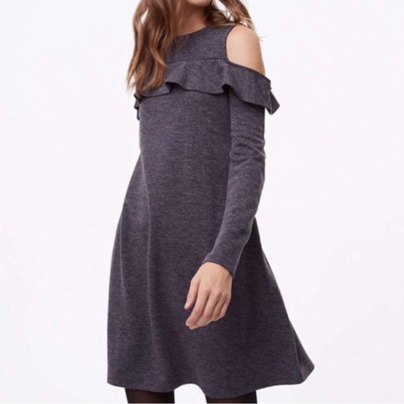 NWOT Loft Mid-Length Cold Shoulder Dress - Picture 1 of 13